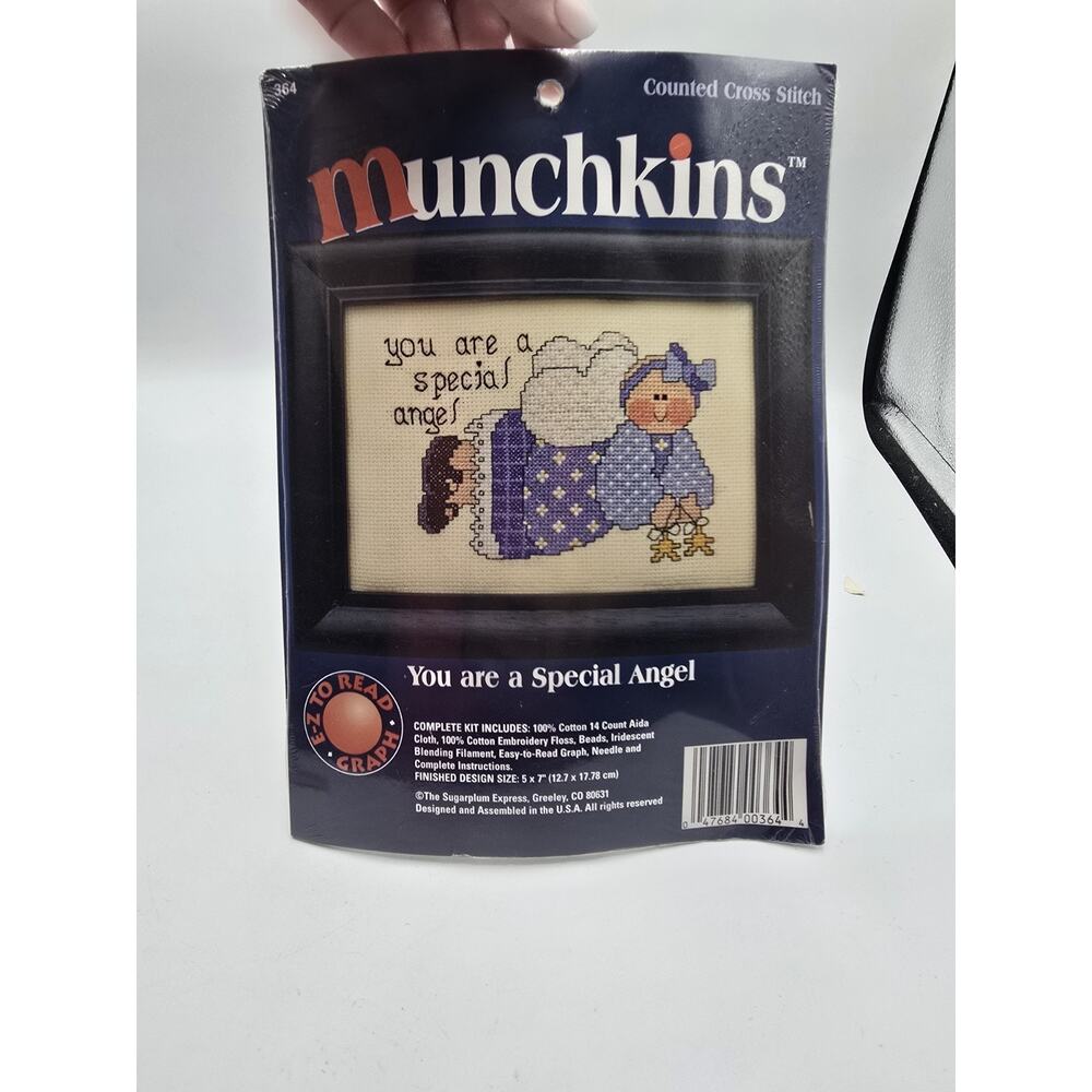MUNCHKINS Counted Cross Stitch Kit - YOU ARE A SPECIAL ANGEL - 5" x 7"